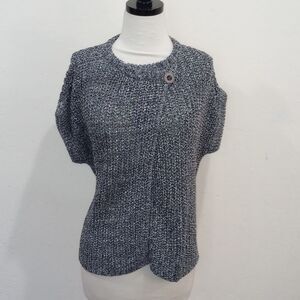 Brunello Cucinelli Bateau Neckline Cotton Open Weave Sleeveless Sweater, Size L